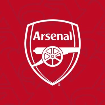 Arsenal Football Club crest featuring a white cannon on a red shield background.