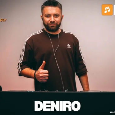 DJ in a brown Adidas sweatshirt gives a thumbs-up from behind a mixing desk, with LUCID Radio show and NOTE radio logos in the background.