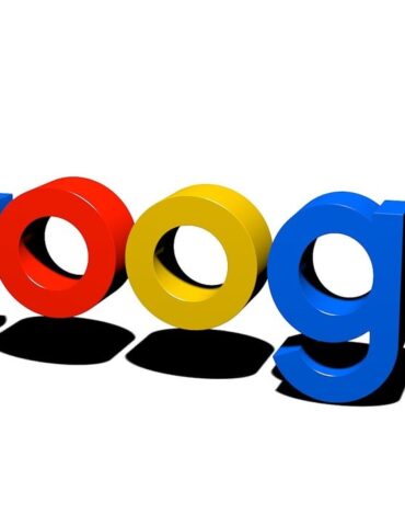 Google logo wordmark with colorful letters on a white background, casting shadows above a subtle black shadow.