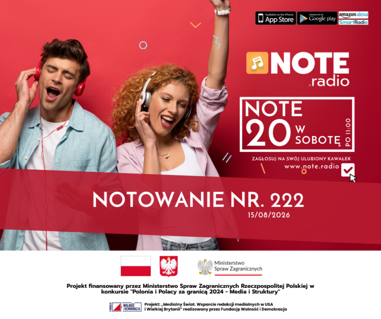 Lista Przebojów NOTE20 - Wydanie nr. 222 - 15/08/2026