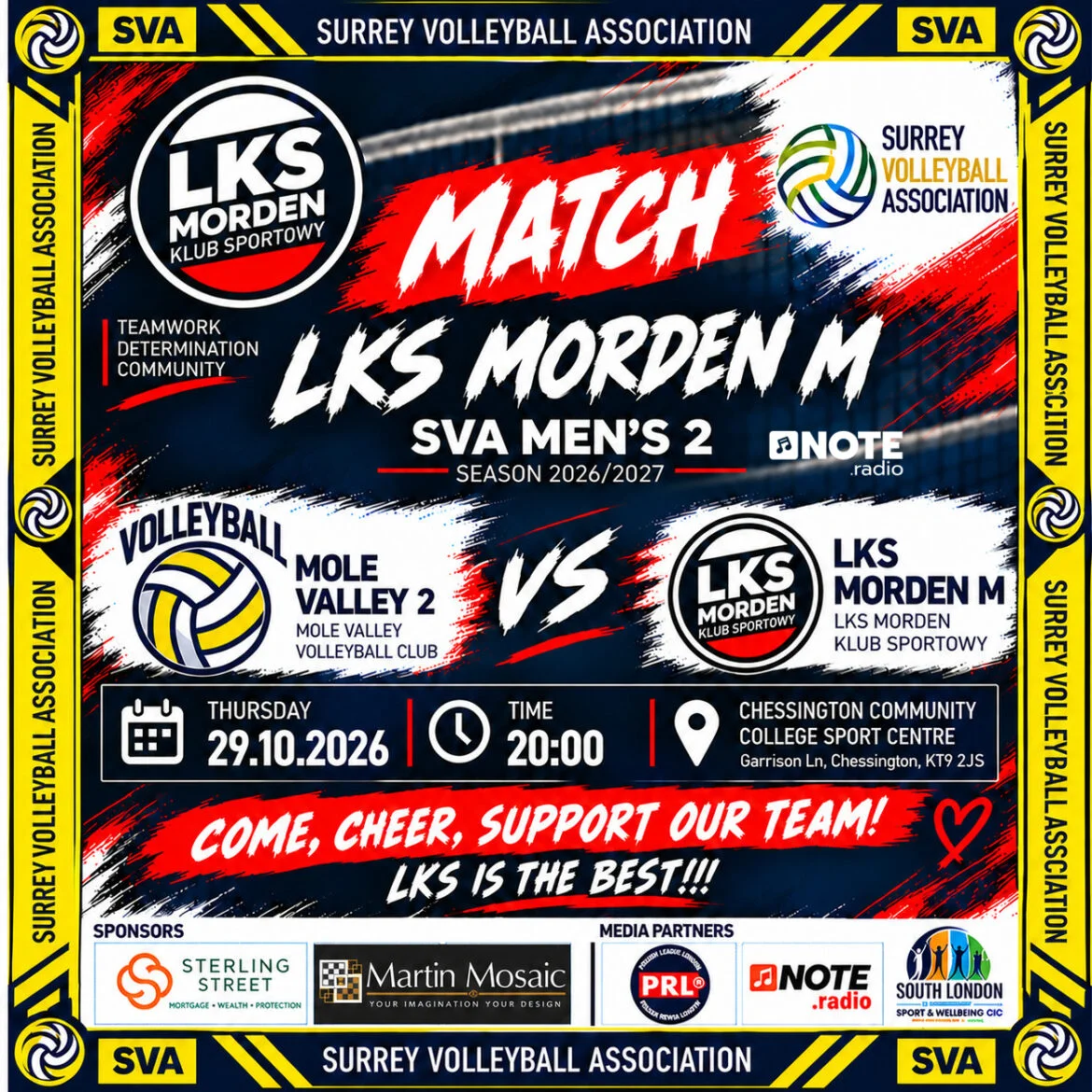 Mecz Ligowy SVA Men’s 2: MOLE VALLEY 2 vs LKS MORDEN M — NOTE.radio